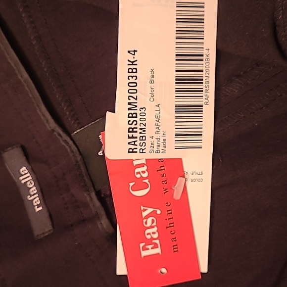 Black Capri Stretch Pants with Zipper Side Leg - Wrinkle Free Easy Care Size 4 - Picture 8 of 10